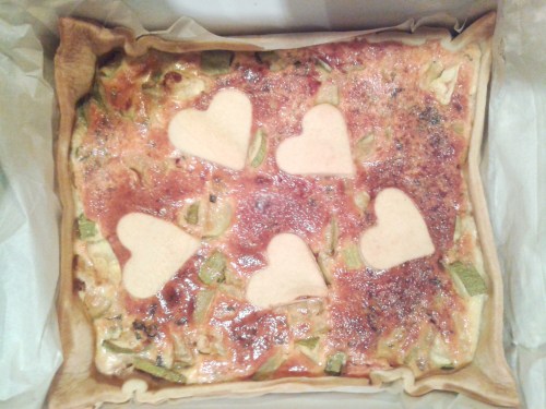 Quiche de calabacín y menta