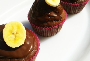 Muffins con plátano y chocolate