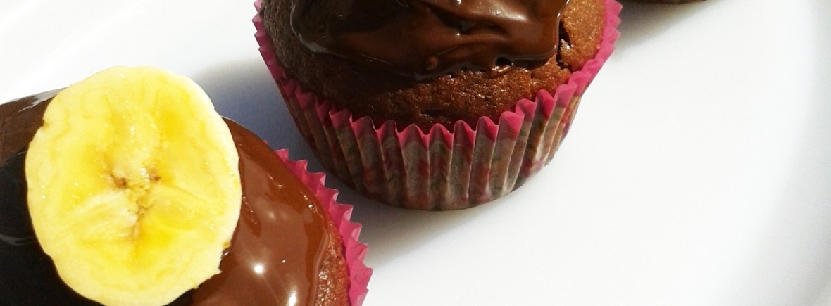 Muffins con plátano y chocolate