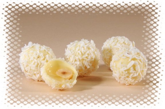 trufas de chocolate blanco y coco