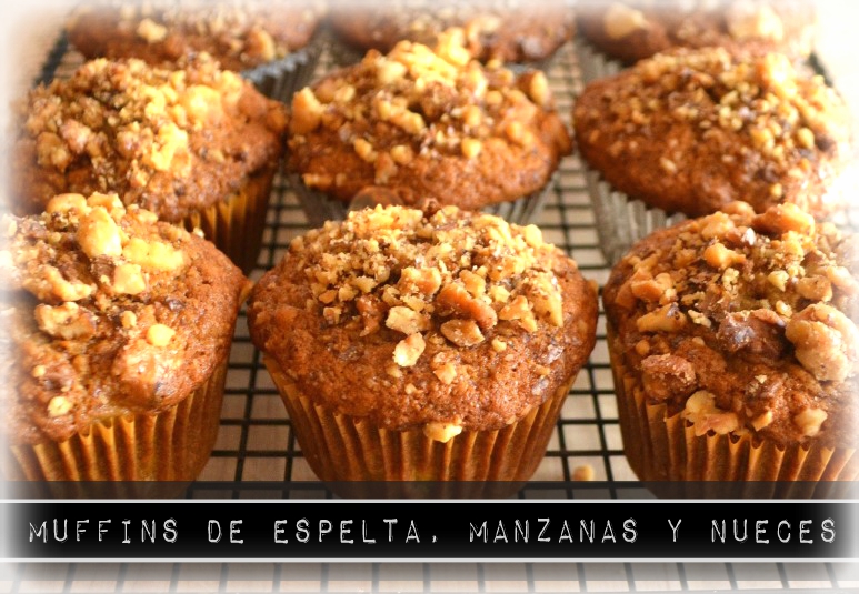 Muffins espelta manzanas nueces