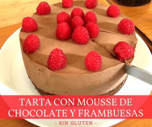 Tarta con mousse de chocolate y frambuesas 3